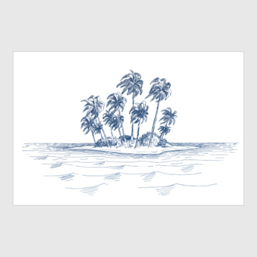 Постер Море винтаж необитаемый остров