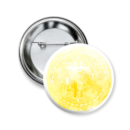 Значок 50мм Bitcoin Coin Pin