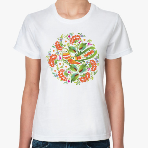 Классическая футболка цветы