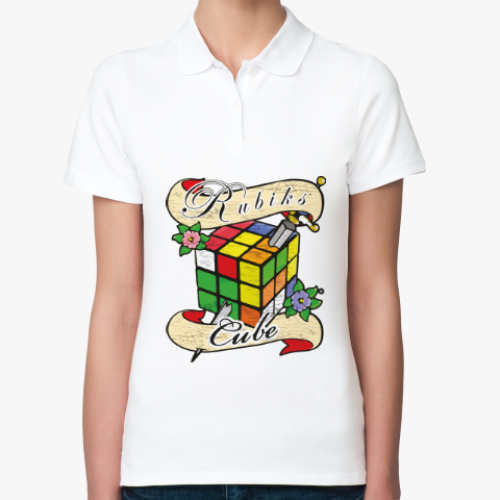 Женская рубашка поло Меч и Кубик Рубика
