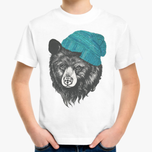 Детская футболка Медведь в шапке