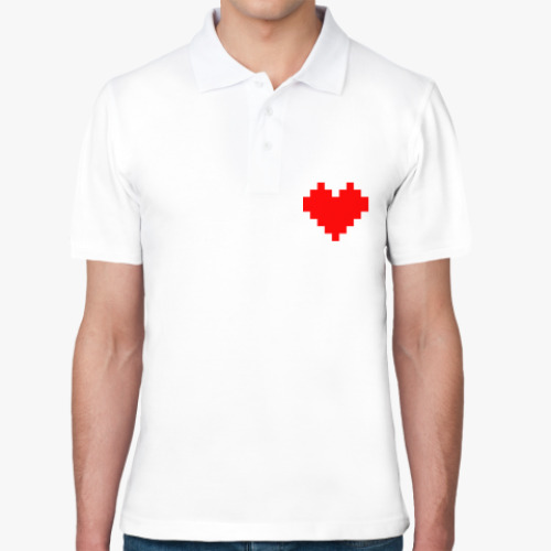 Рубашка поло Сердце в пиксель