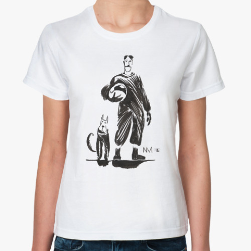 Классическая футболка Космонавт и собака