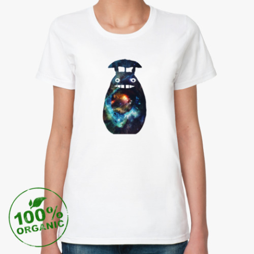 Женская футболка из органик-хлопка Космический тоторо