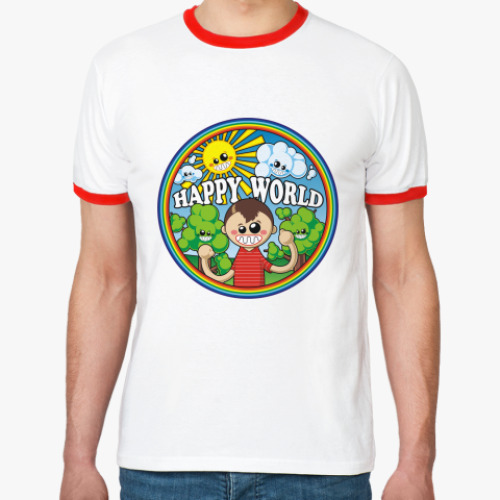 Футболка Ringer-T Happy World