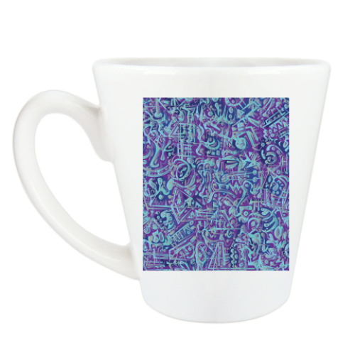 Чашка Латте Голубое в фиолетовом