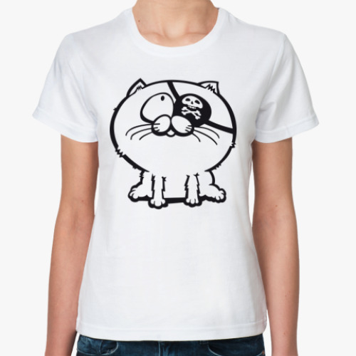 Классическая футболка  котенок-пират
