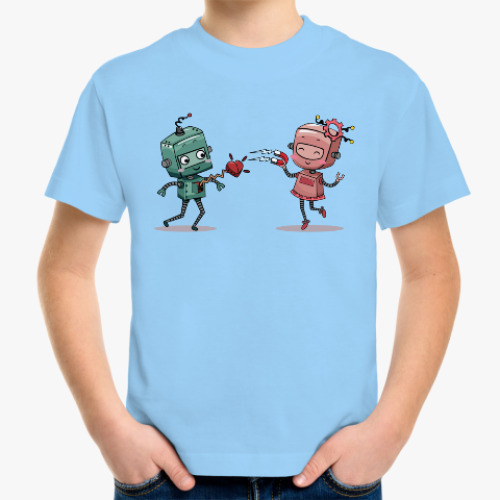 Детская футболка Влюблённые роботы