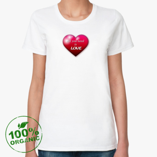 Женская футболка из органик-хлопка сердце