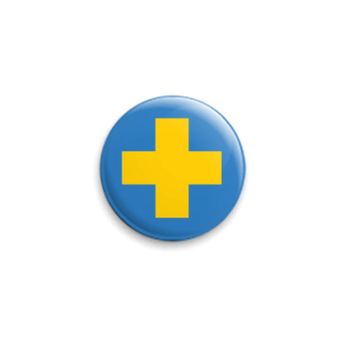Значок 25мм «UKRAЇNA-SVERIGE-CROSS»