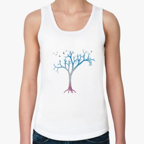 Женская майка tree and birds