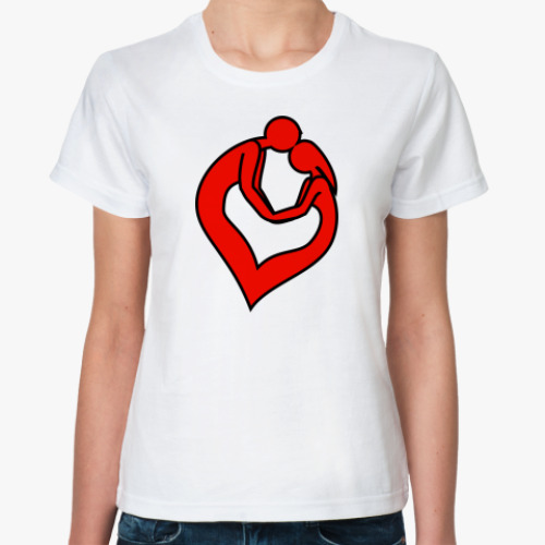Классическая футболка пара сердце