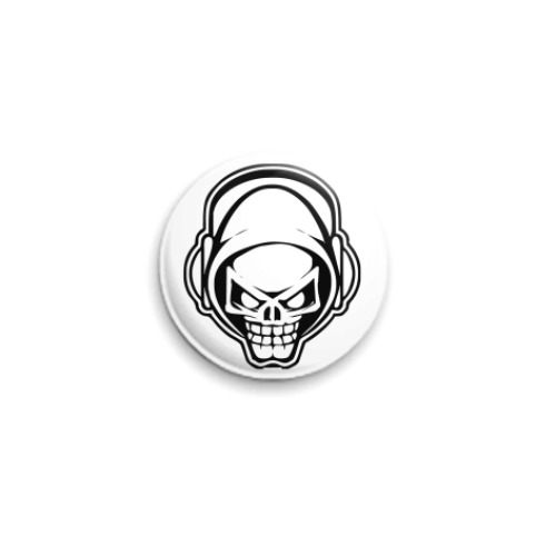 Значок 25мм dnb skull  25 мм