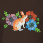 Кролик в цветах анемоны