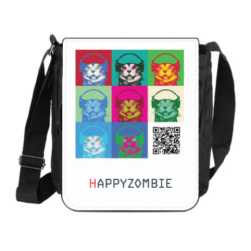 Сумка на плечо (мини-планшет) HAPPYZOMBIE QR pop-art