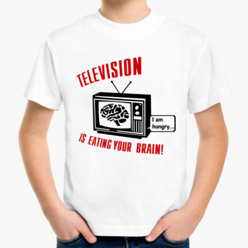 Детская футболка Телевидение ест мозг
