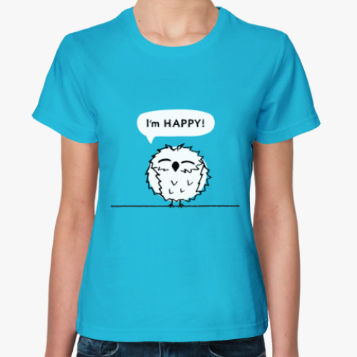 Женская футболка Счастливая Сова / Happy Owl