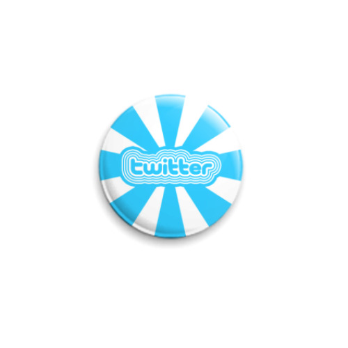 Значок 25мм twitter