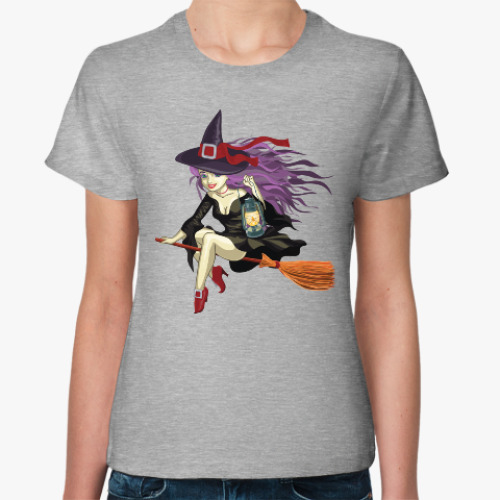 Женская футболка Ведьмочка на метле