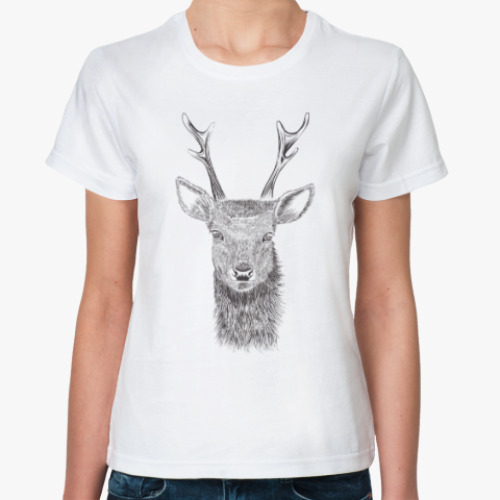 Классическая футболка Олень лось deer