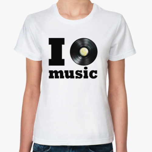 Классическая футболка I love music