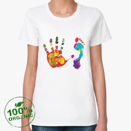 Женская футболка из органик-хлопка ОТПЕЧАТКИ