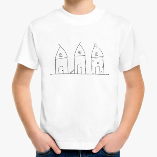 Детская футболка Три домика.