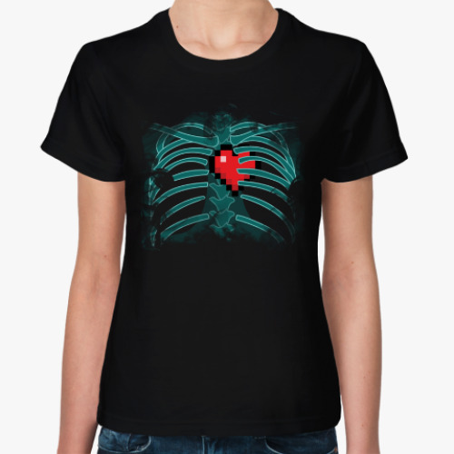 Женская футболка Рентгенография сердца в клетке