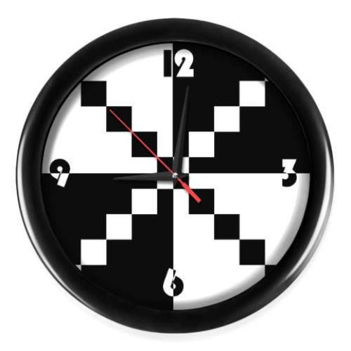 Настенные часы Черно-белые квадраты