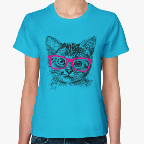 Женская футболка Кот. Кошка. Cat. Kitty.