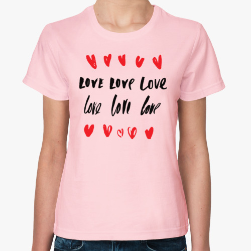Женская футболка LOVE LOVE LOVE