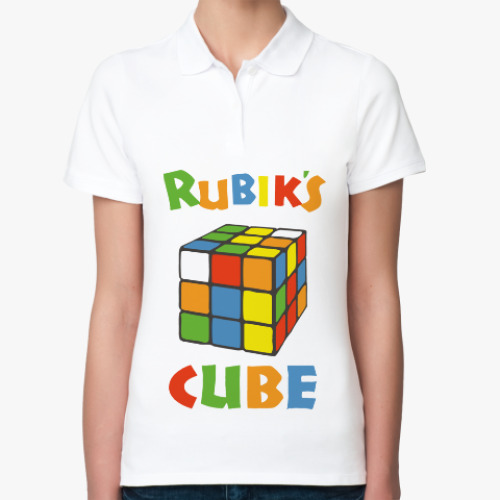 Женская рубашка поло (печать) Кубик Рубика | Rubiks Cube