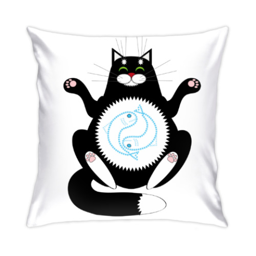 Подушка Медитация сытого кота