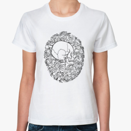 Классическая футболка Череп и розы
