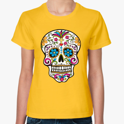 Женская футболка Мексиканский череп Calavera