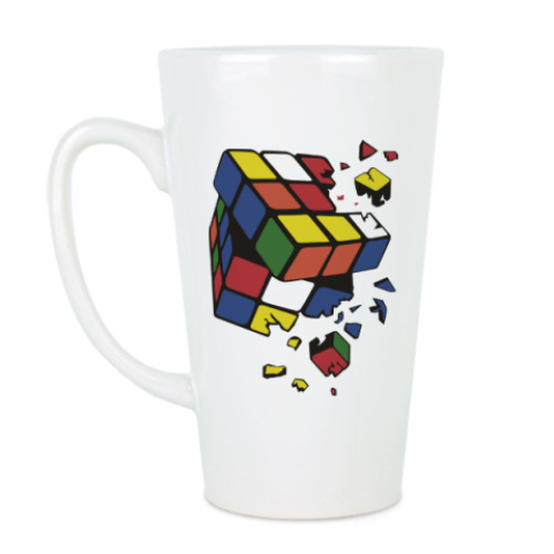 Чашка Латте Сломанный кубик Рубика