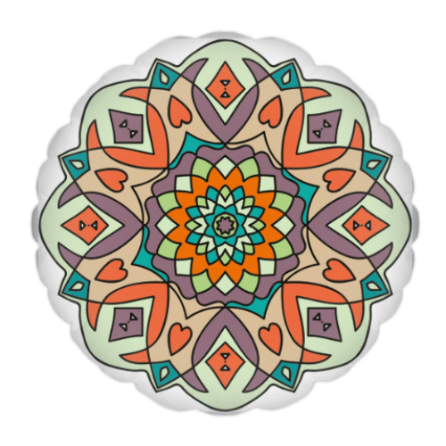 Подушка Яркий геометрический цветок