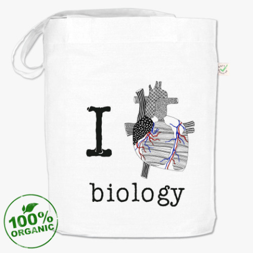 Сумка шоппер I love BIOLOGY