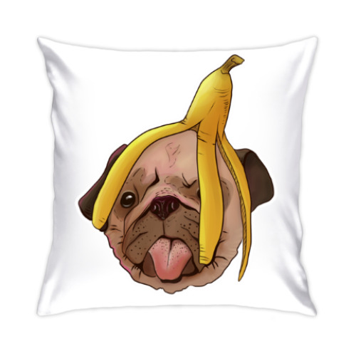 Подушка Мопс с бананом