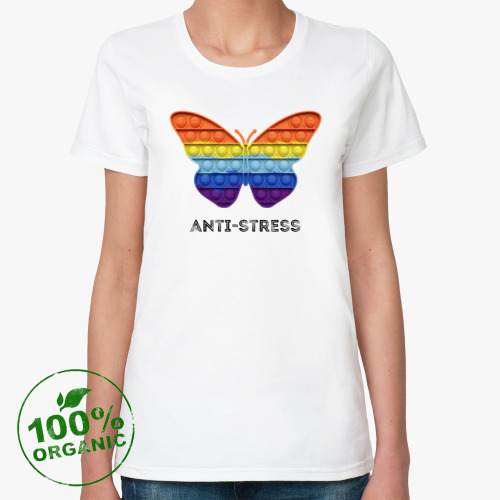 Женская футболка из органик-хлопка Anti-stress! Антистресс!