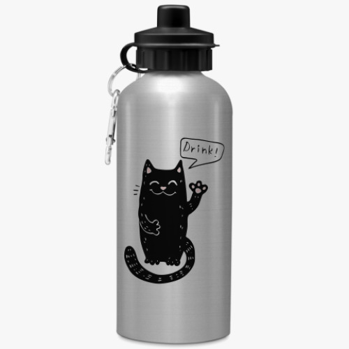 Спортивная бутылка/фляжка Черный кот