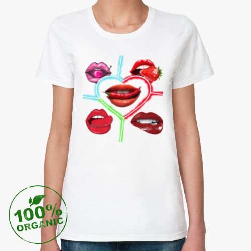 Женская футболка из органик-хлопка Kiss