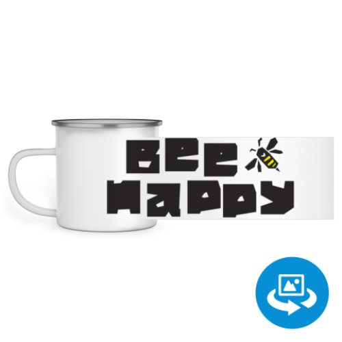 Эмалированная кружка (круговая запечатка) Bee Happy