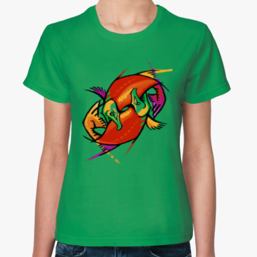 Женская футболка рыбы лосось
