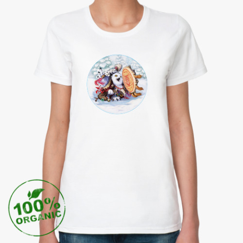 Женская футболка из органик-хлопка Сова - сибирский шаман