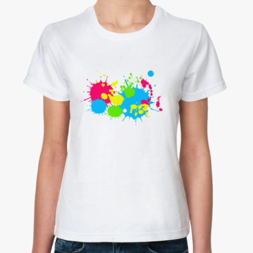 Классическая футболка Разноцветные кляксы