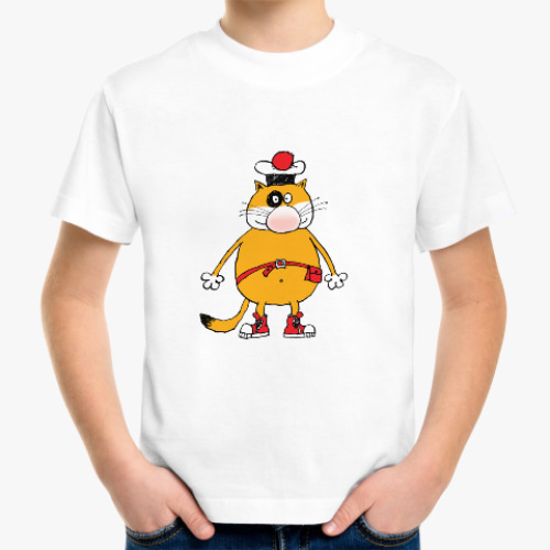Детская футболка Кот Помпон грустный