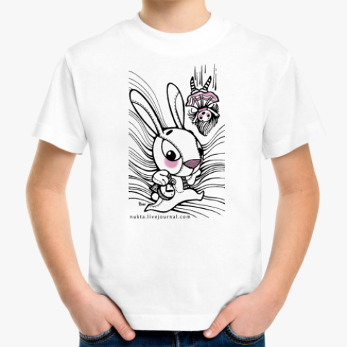 Детская футболка Белый кролик