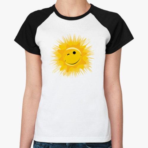 Женская футболка реглан Солнце