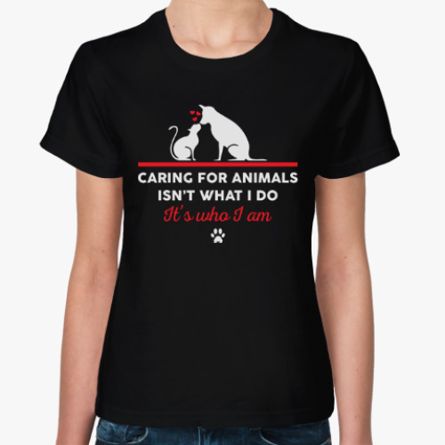 Женская футболка Кот и собака